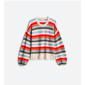 Madewell striped balloon sleeve crew neck